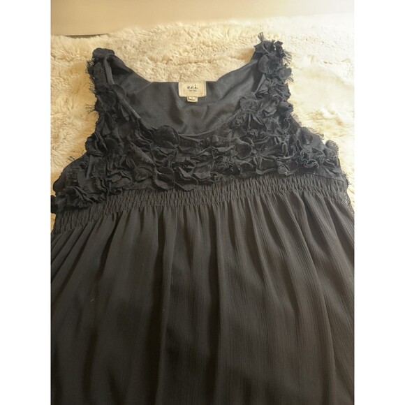 Eci New York Black Sleeveless Blouse Babydoll Y2K Style Lined Size 8 - Picture 6 of 9